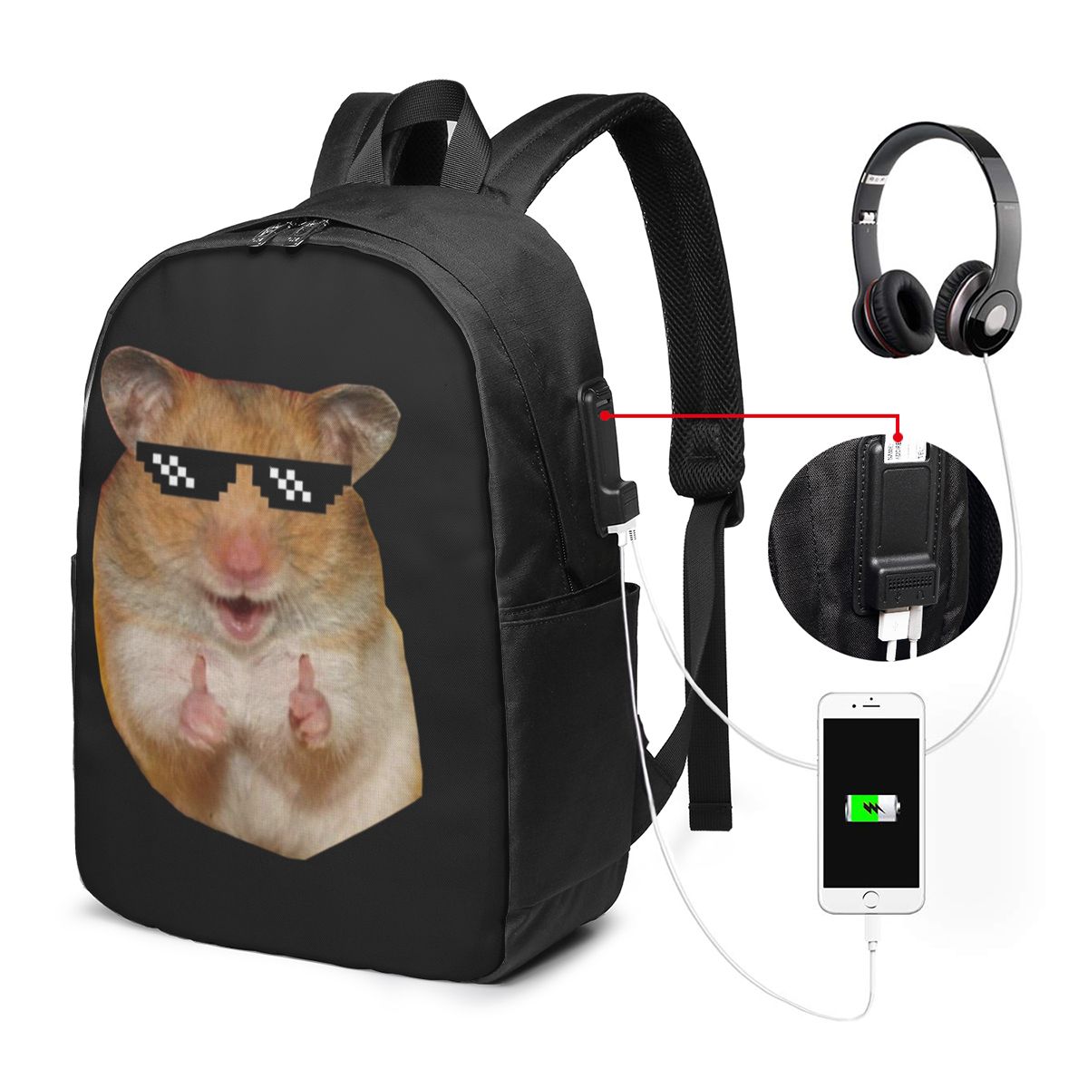 Women'S Bags Travel - Tas Ransel Hamster Lucu Tas Notebook