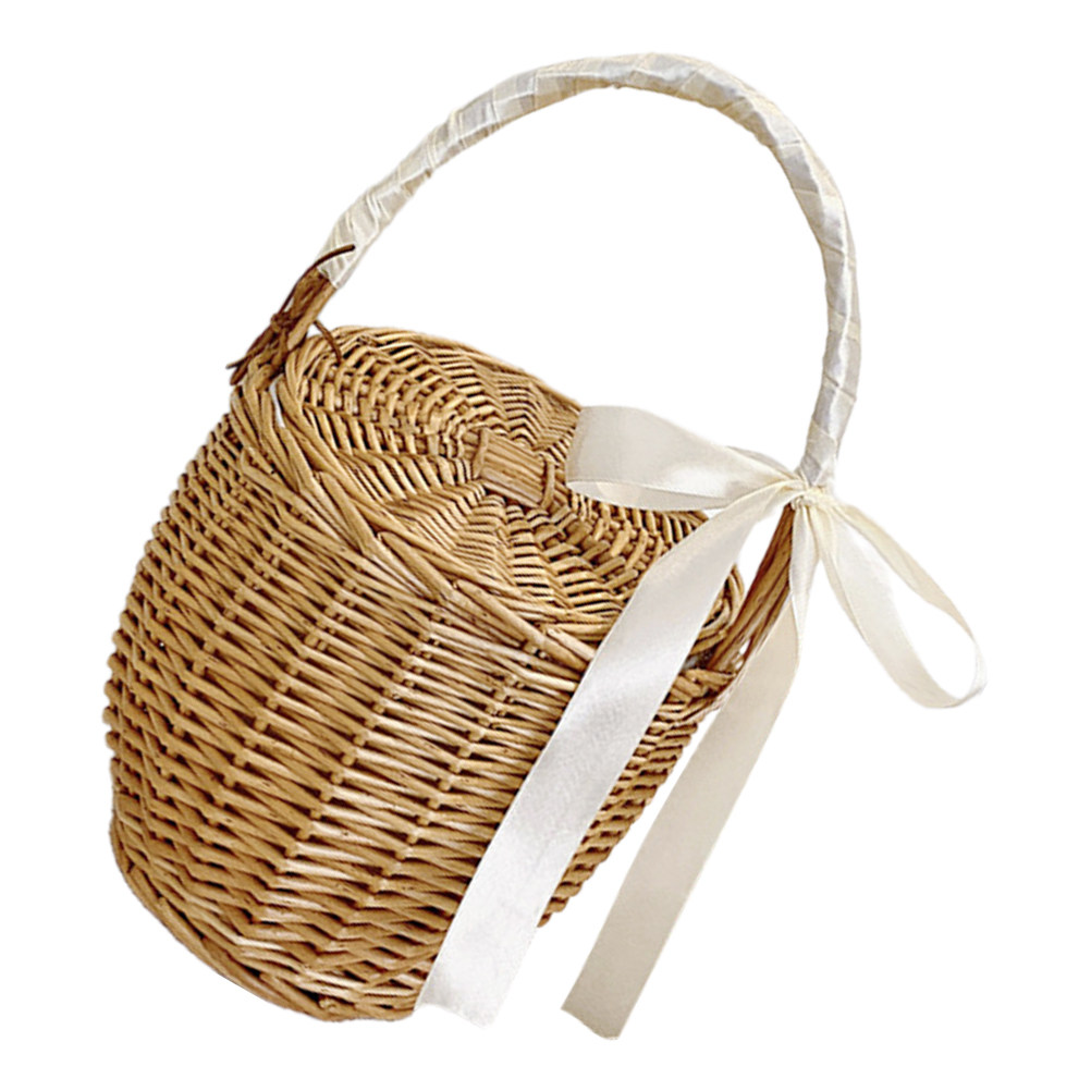 Basket Bag Wicker - Keranjang Piknik Anyaman Gaya Prancis untuk