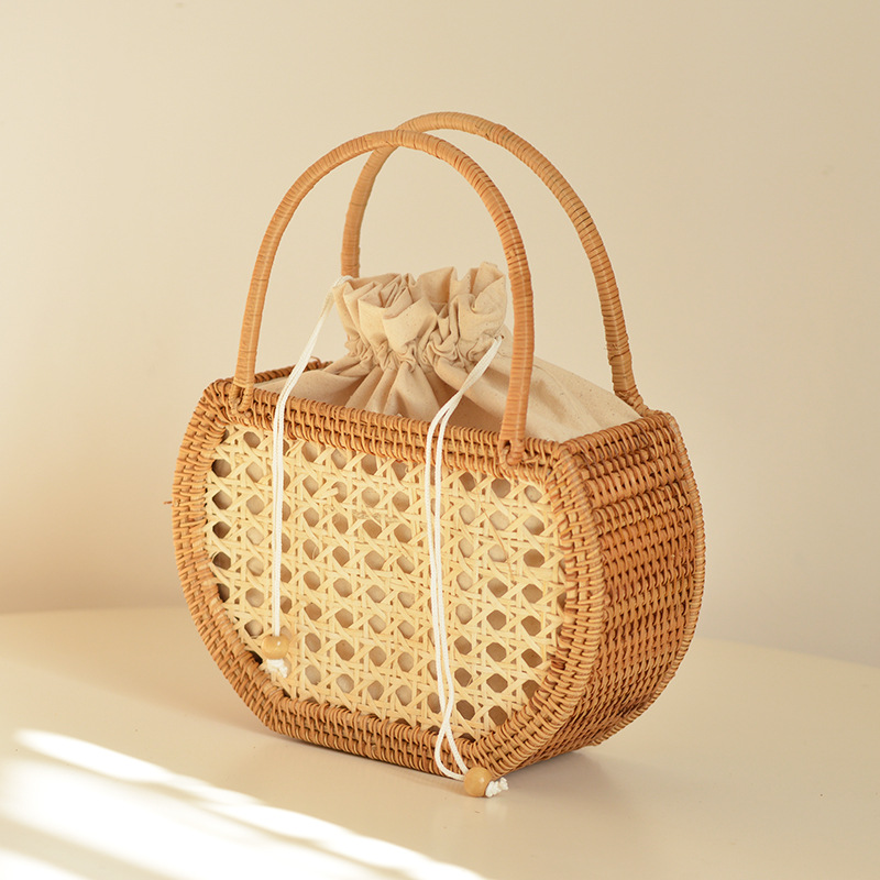 Basket Bag Wicker - Tas keranjang rotan berongga kasual tas