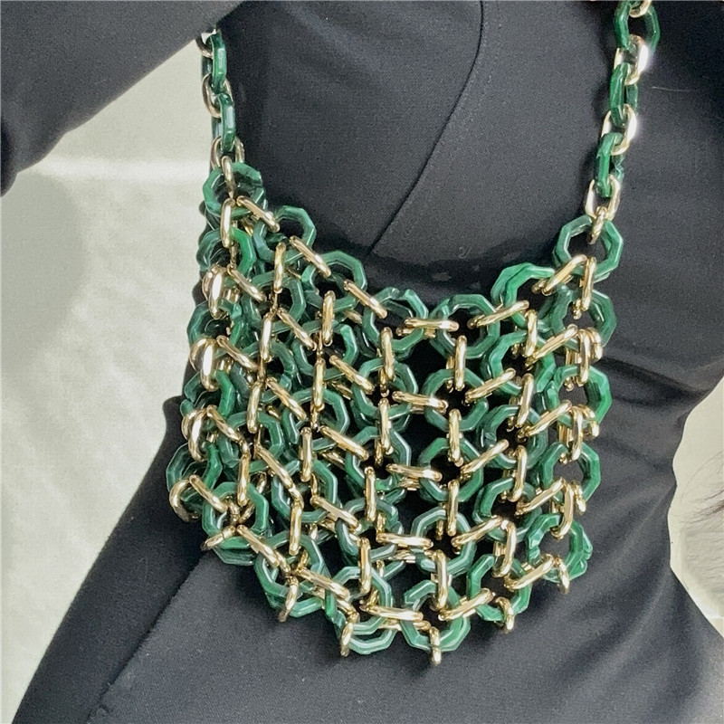 Women Bags Green - Tas Bahu Hauberk Metalik Hijau Dompet