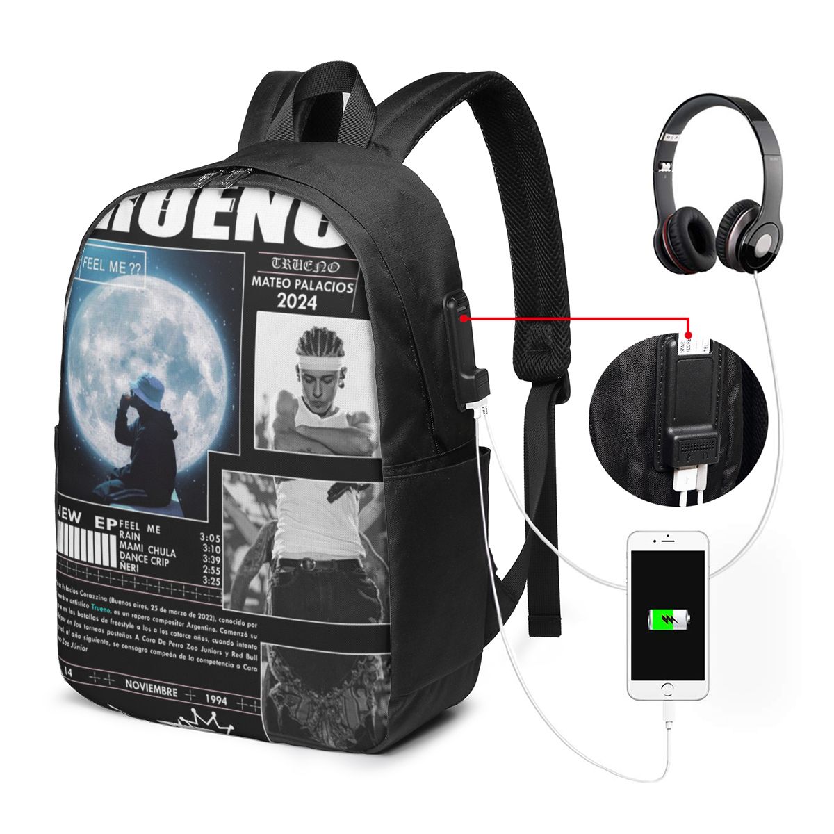 Women'S Bags Travel - Tas Ransel Hip Hop Rapper Trueno