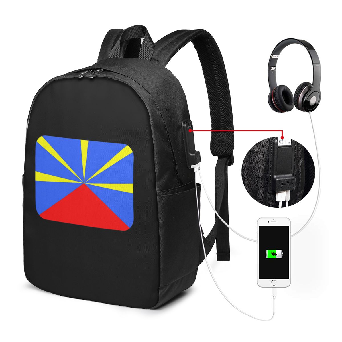 Women'S Bags Travel - 974 Tas Ransel Bendera Pulau Reunion