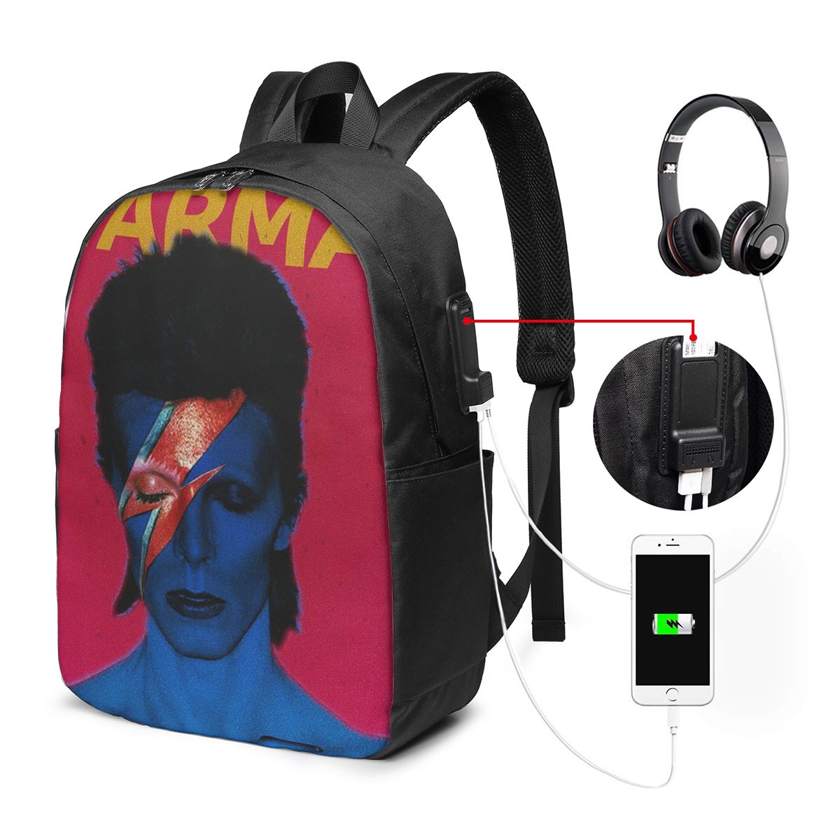 Women'S Bags Travel - Davids Bowied Backpack Travel Notebook Bag