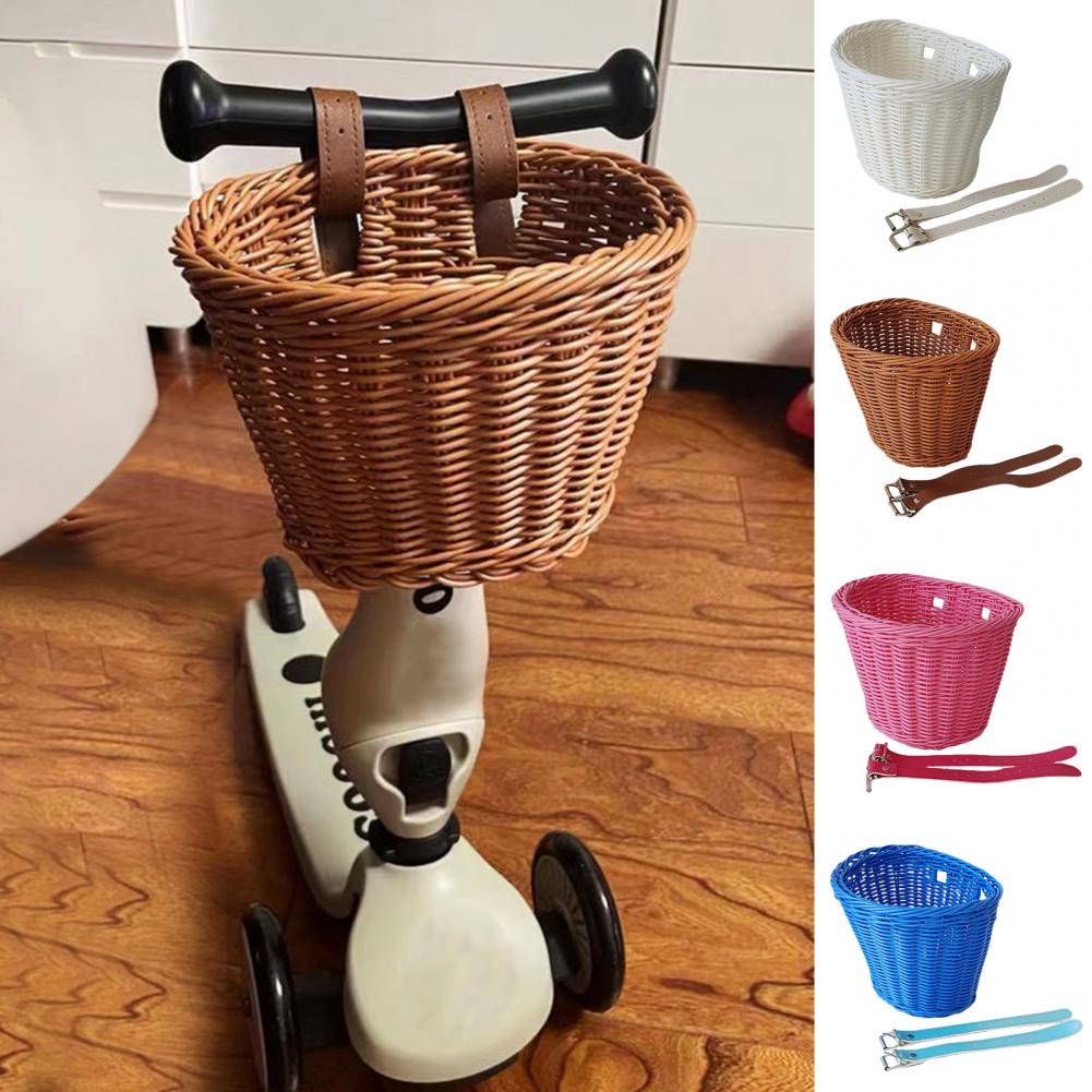Basket Bag Wicker - Keranjang sepeda rotan anyaman penyimpanan sepeda