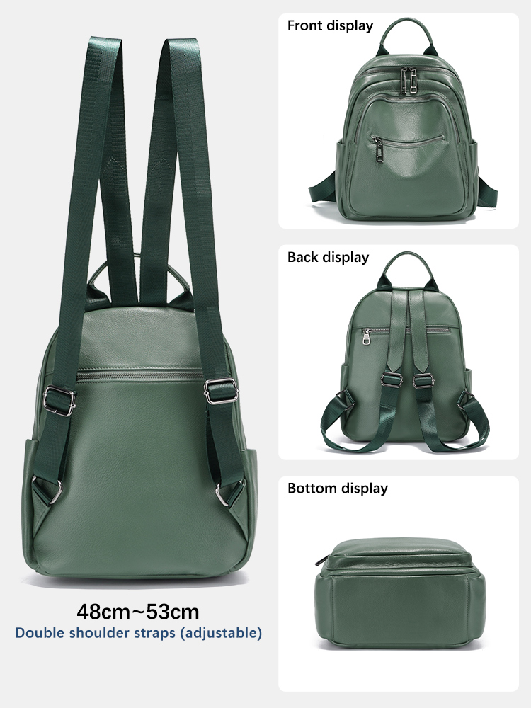 Zency Green Ransel Kulit Asli  - Women Bags Green ulasan dan harga