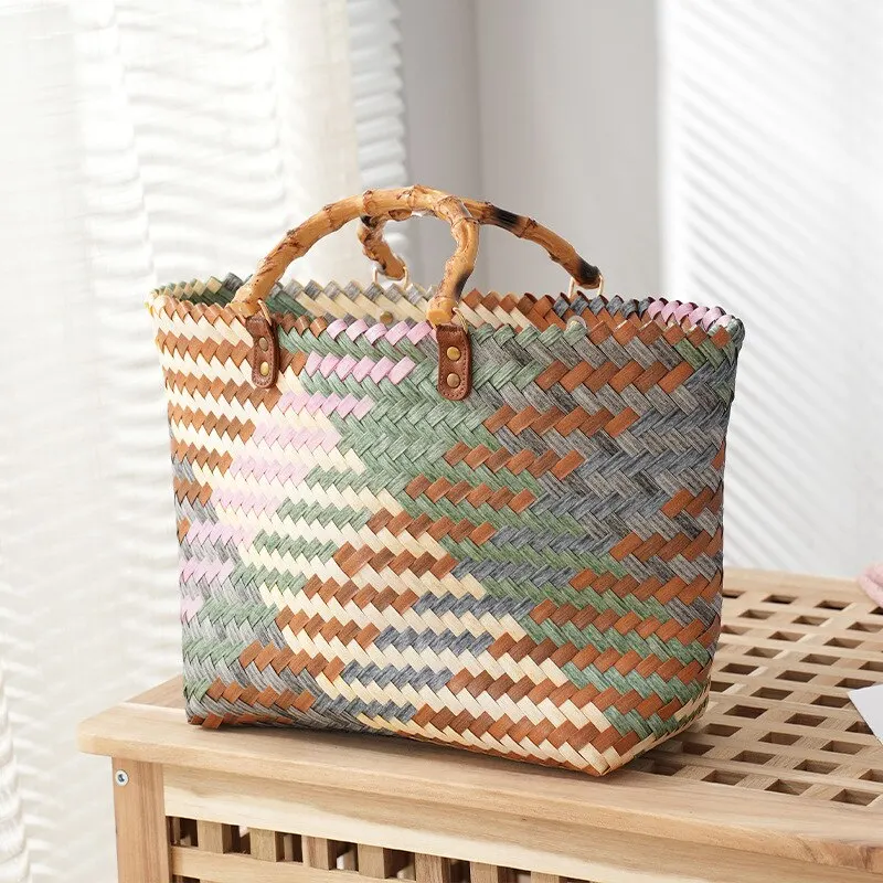 Tas Tangan Wanita Rotan Pegang - Basket Bag Wicker ulasan dan harga